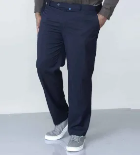 D555 Navy Stretch Dress Trouser with Extenda Waist for Big Men (SUPREME NAVY)