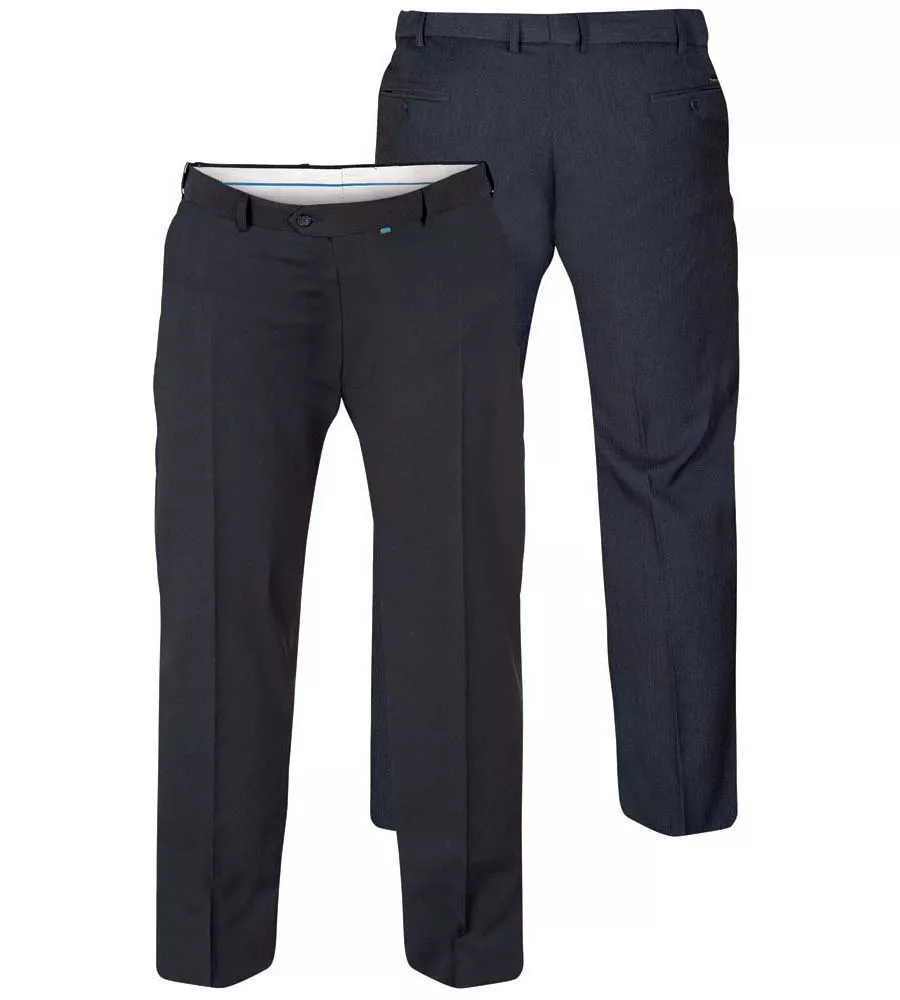 D555 Navy Stretch Dress Trouser with Extenda Waist for Big Men (SUPREME NAVY)