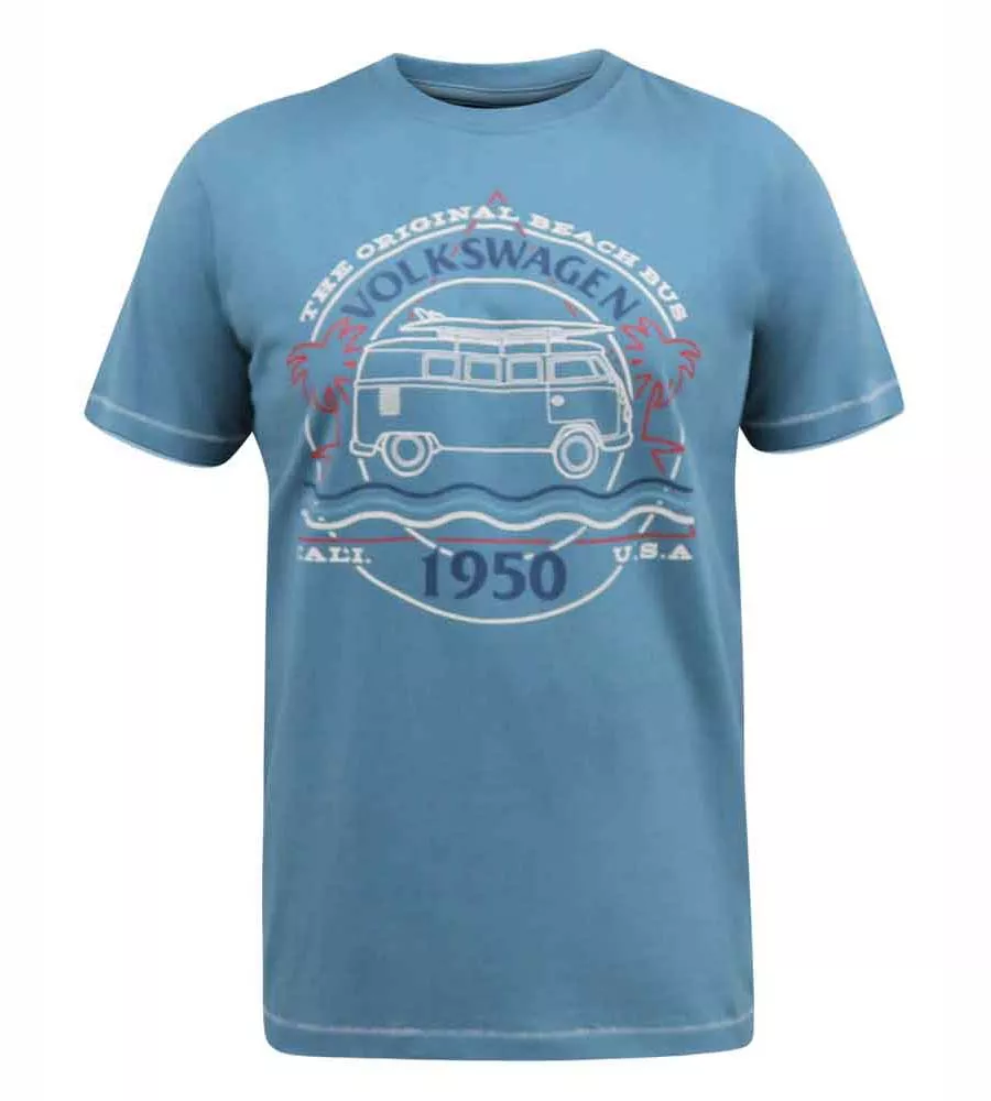 Official Licensed VW Campervan Printed T-Shirt for Big Men by D555 (WOODHALL)