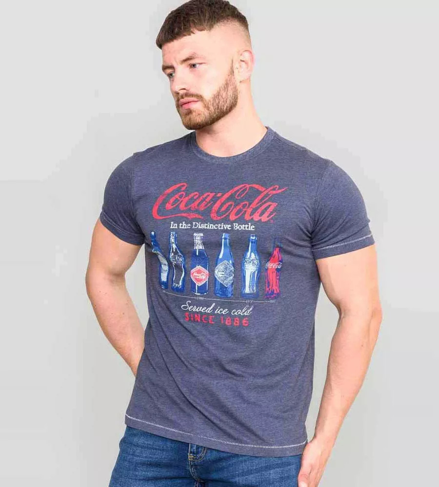 D555 Mens Coca Cola Bottle Printed T-Shirt (BOTTLES)