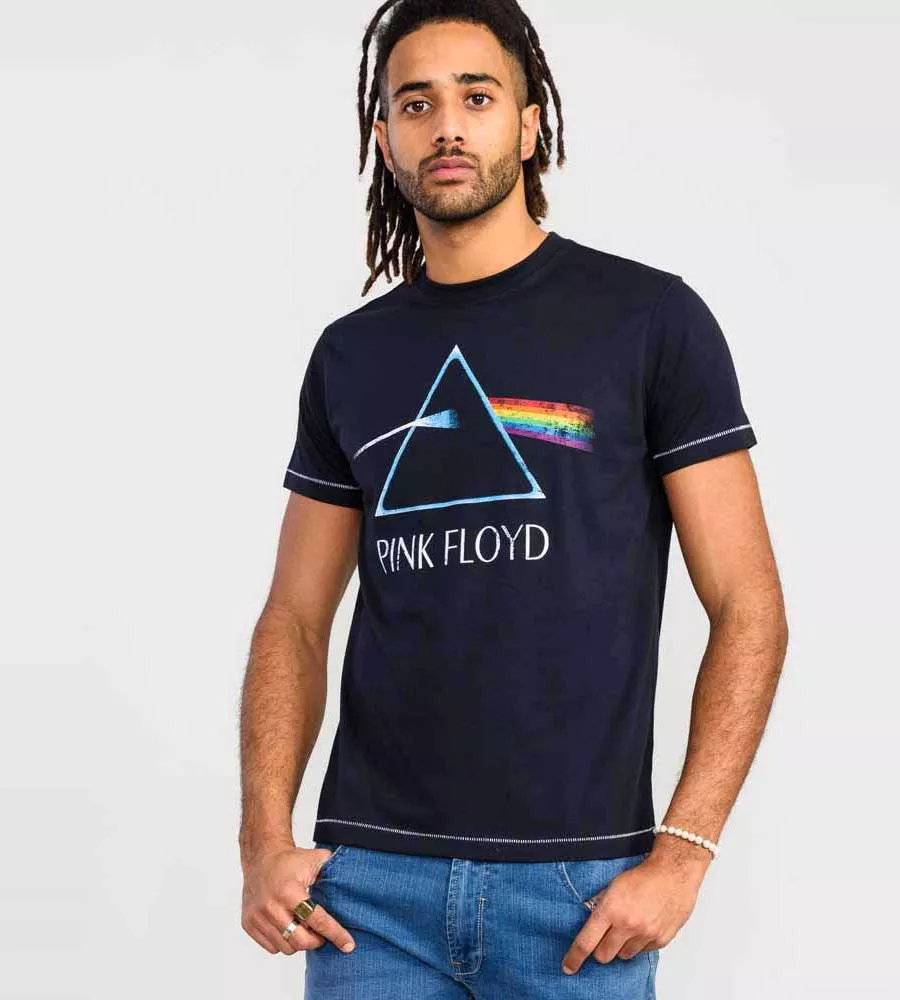 Tall Mens Pink Floyd Printed T-Shirt - Official Licensed Product (ECLIPSE) by D555