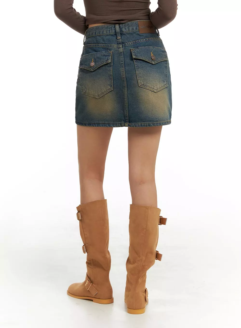 Denim Mini Skirt - Washed, IA417