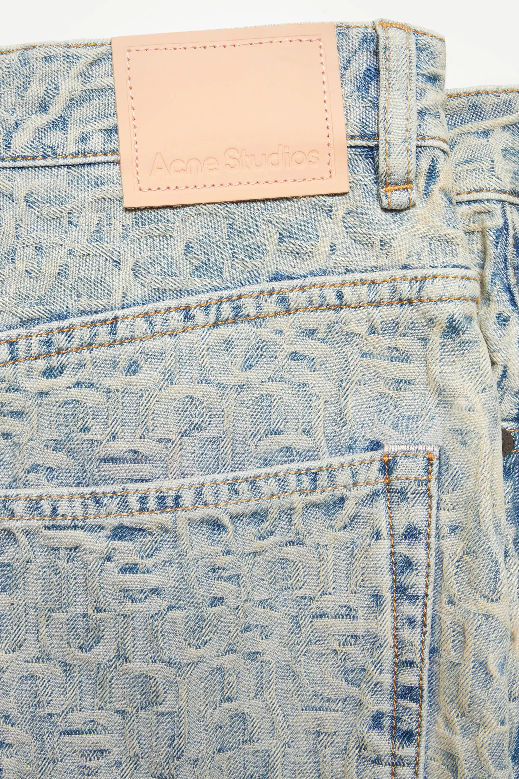 Denim Mini Skirt with Monogram Design