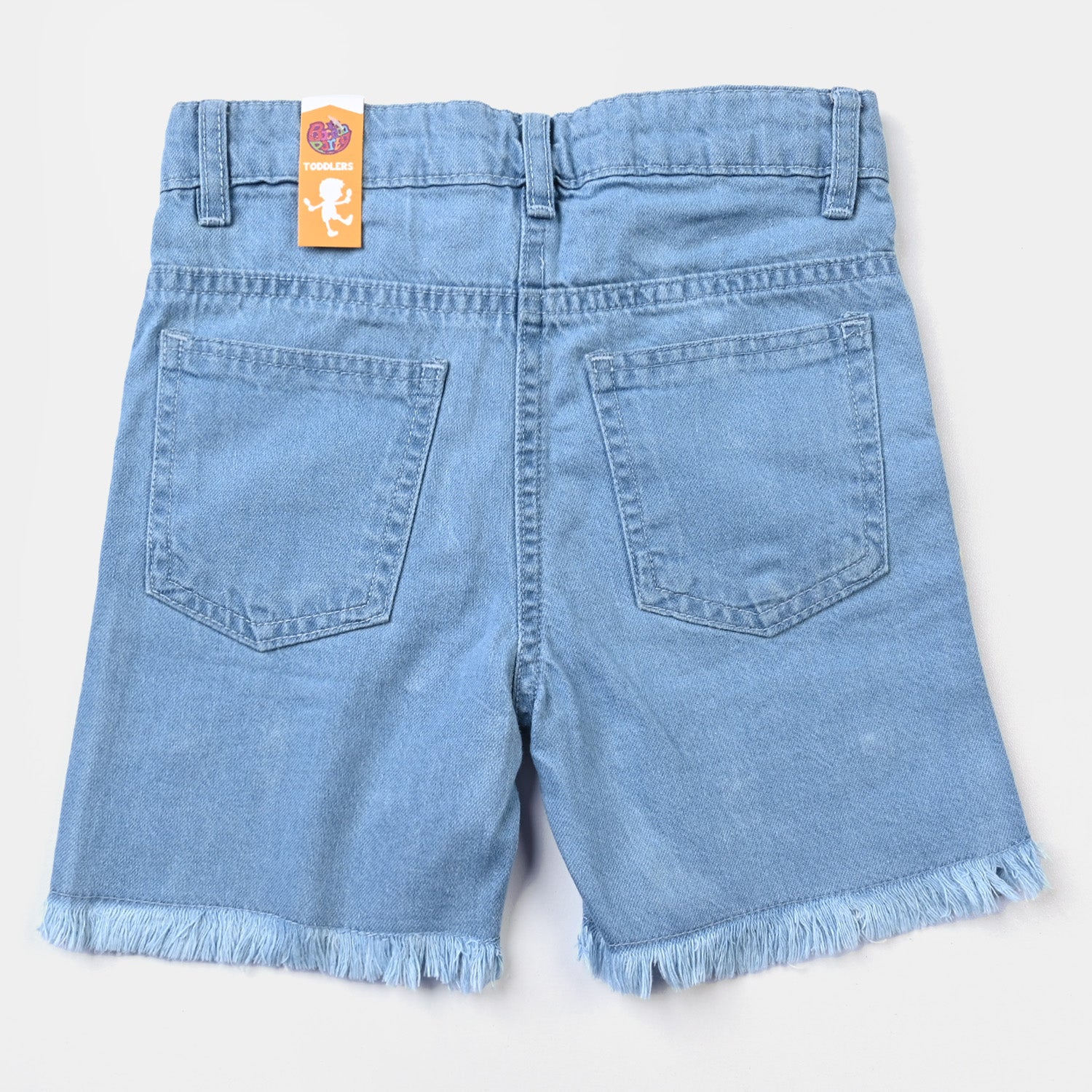 Denim Shorts for Girls in Light Blue, Rigid, and Garden-inspired Design