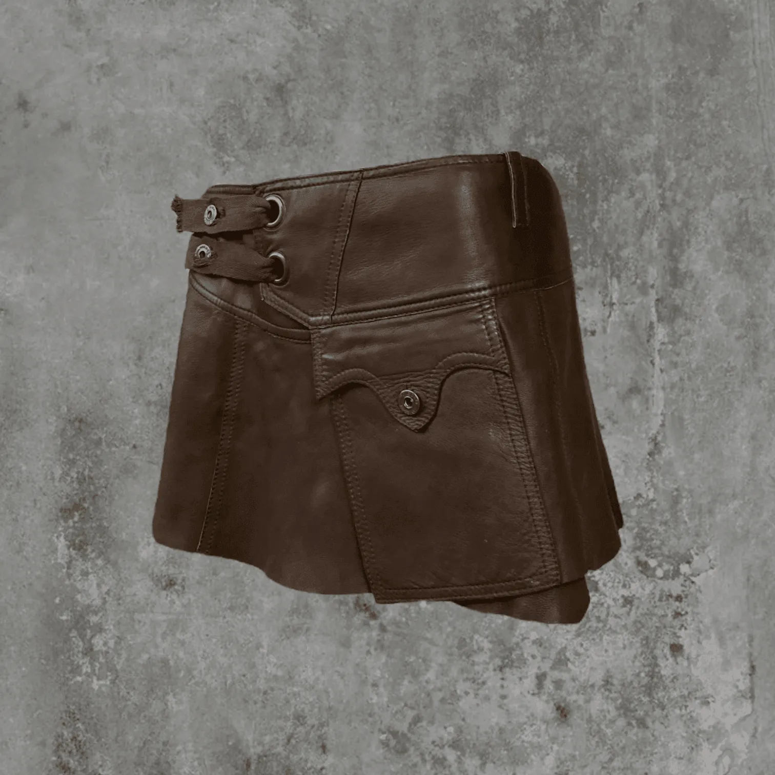 DIESEL Leather Wrap Mini Skirt in S size