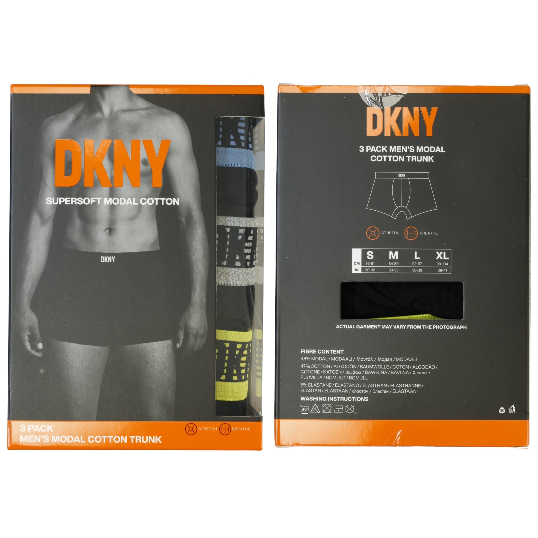 DKNY Men's Premium Supersoft Cotton Boxer Trunks 3-Pack Modal