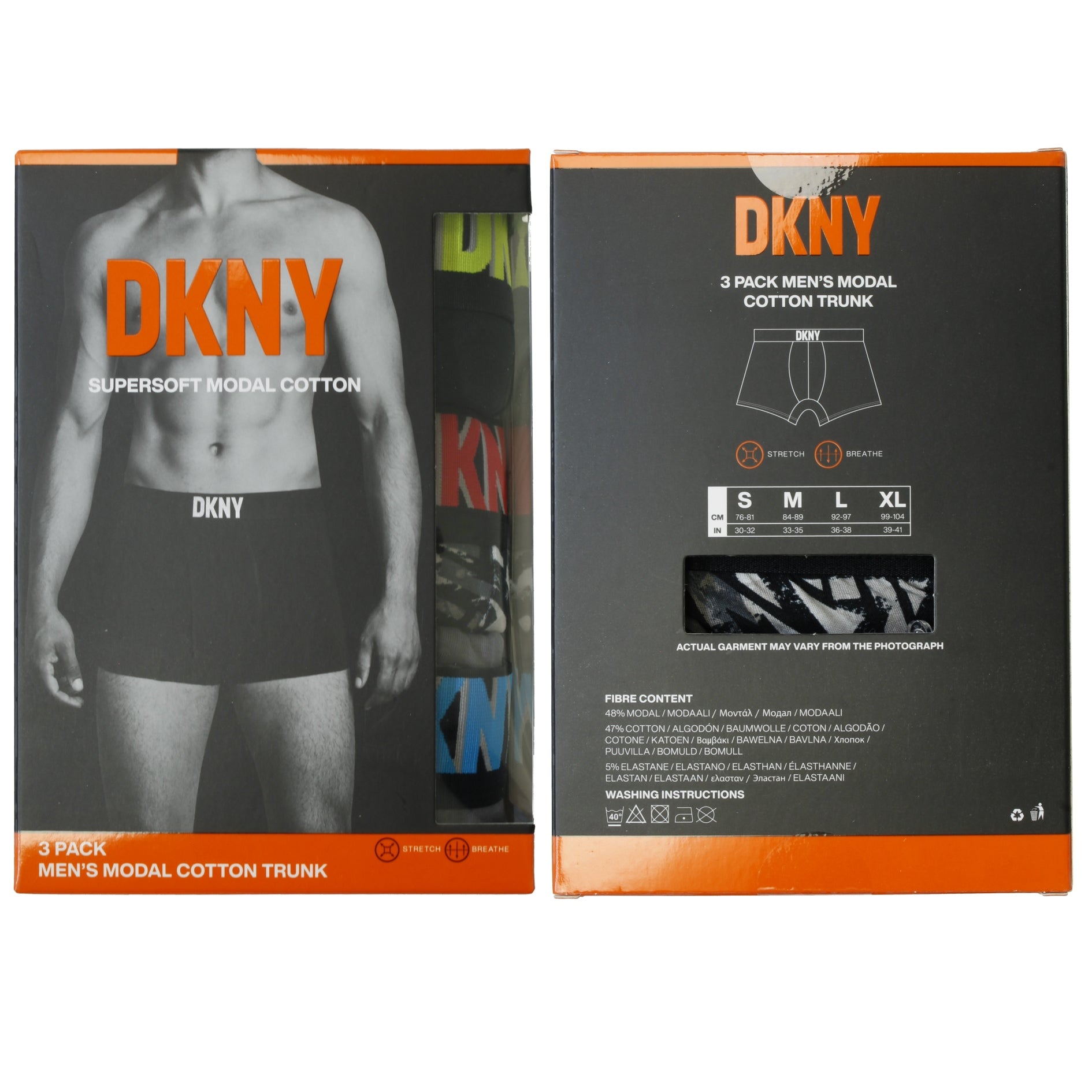 DKNY Men's Premium Supersoft Cotton Boxer Trunks 3-Pack Modal