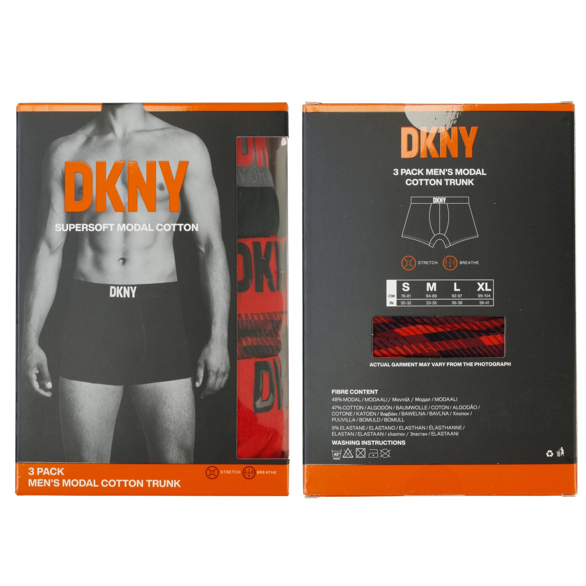 DKNY Men's Premium Supersoft Cotton Boxer Trunks 3-Pack Modal