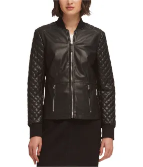 DKNY Women's Quilted Faux Leather Jacket