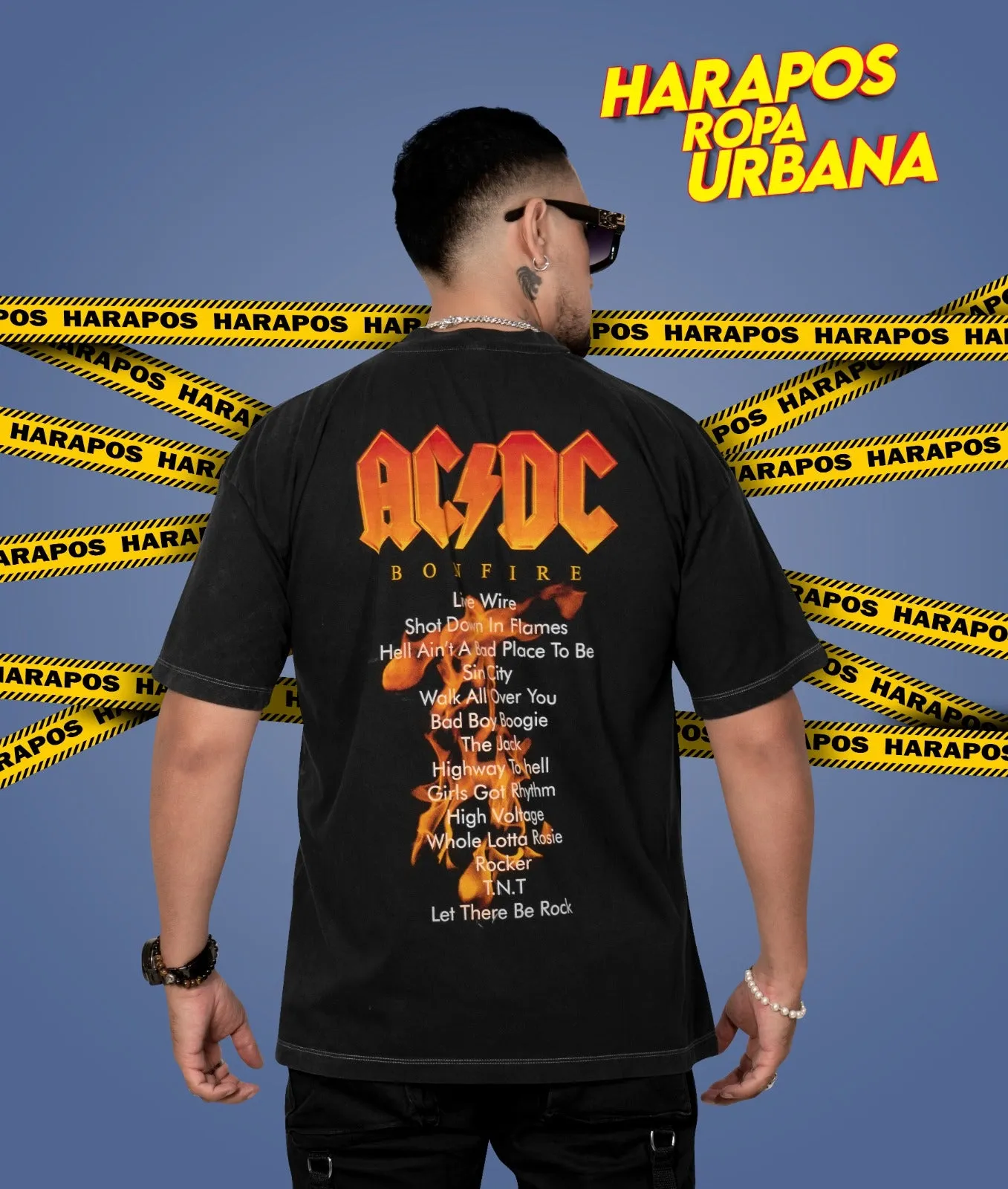 DR. MONO oversized rock AC/DC black tie-dye shirt (Google SEO result)