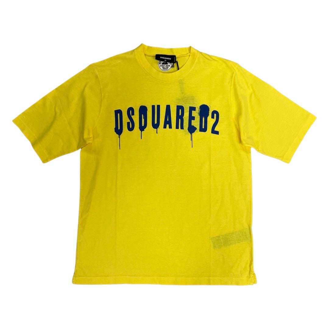 Dsquared2 Yellow Oversized Logo Tee.