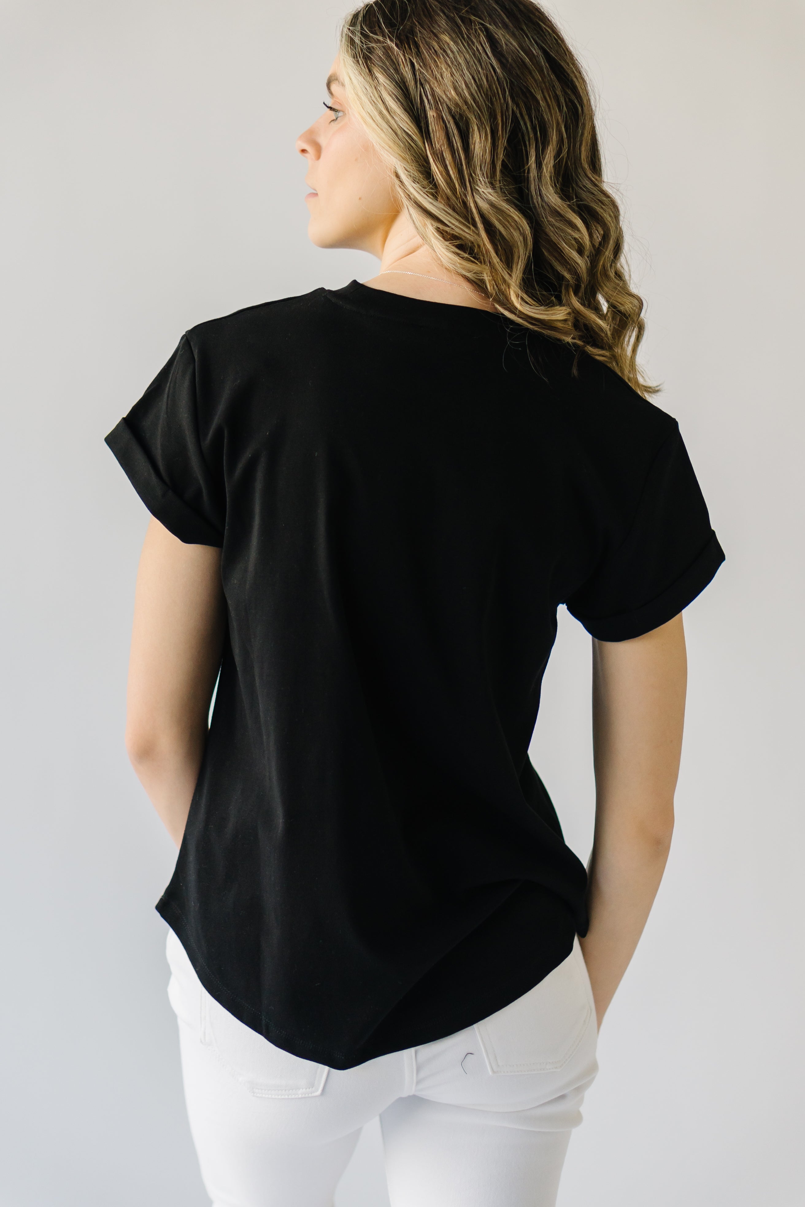 Ellington Black Cuffed Sleeve Tee.