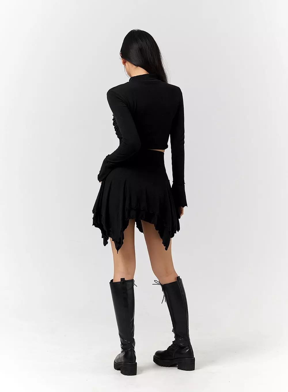 Enchanted Asymmetrical Flowy Mini Skirt CD328