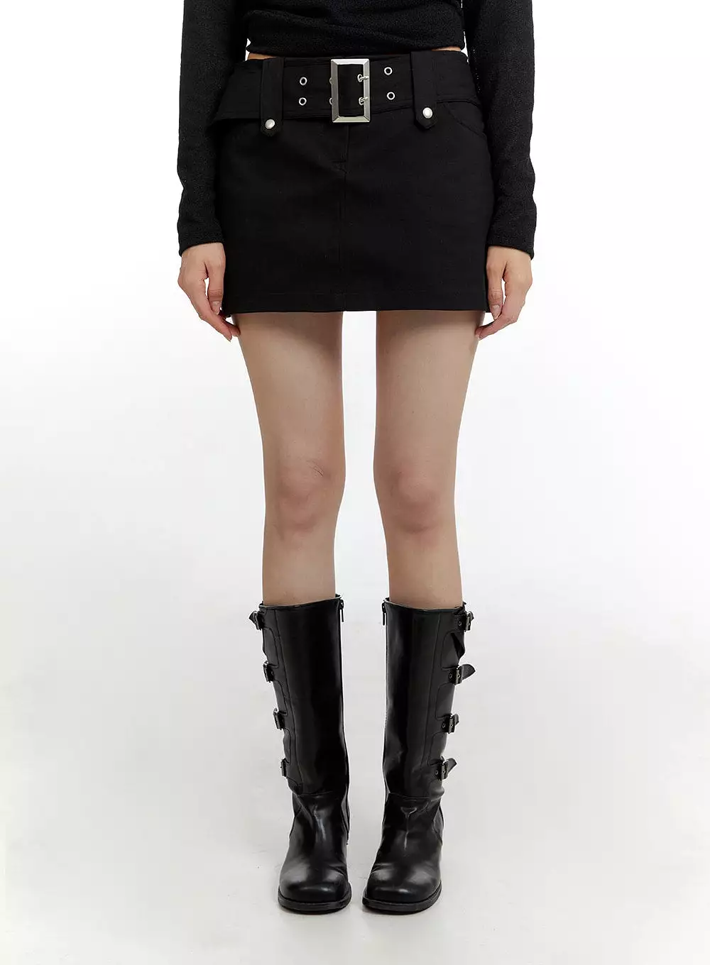 Eyelet Belted Mini Skirt CM429 - Buy Online from Top Fashion Retailer