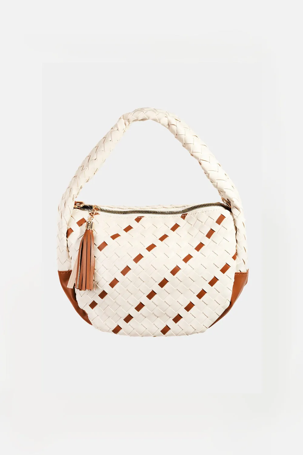 Fame Tassel Weave Semi Circle Bag