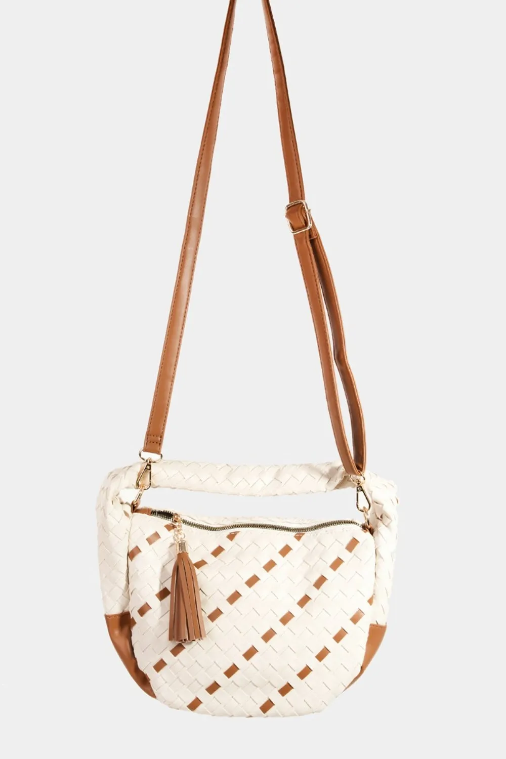 Fame Tassel Weave Semi Circle Bag