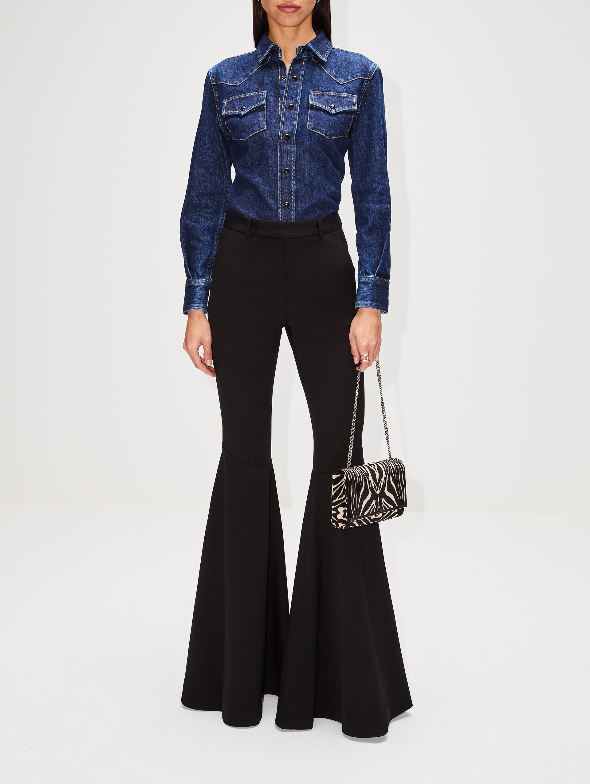 Flared Gabardine Pants