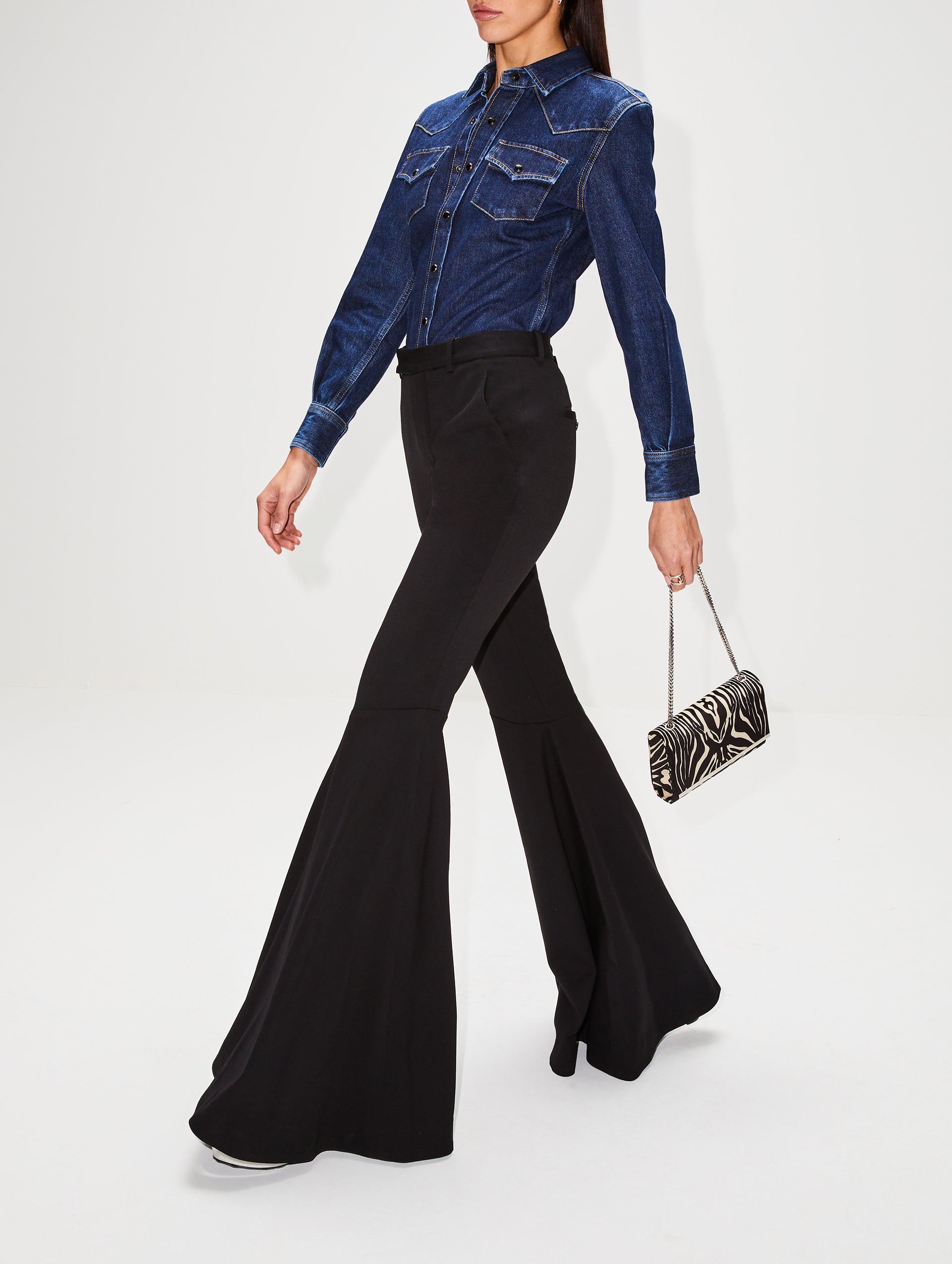 Flared Gabardine Pants