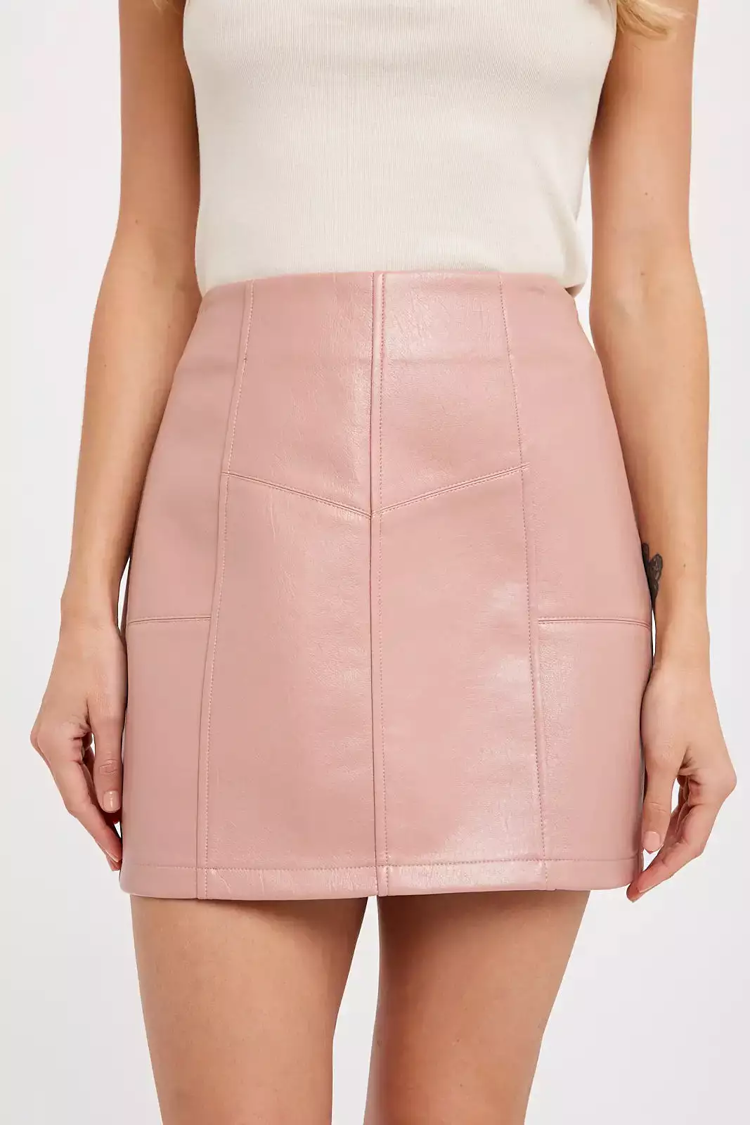 Flirtatious Vegan Leather Mini Skirt