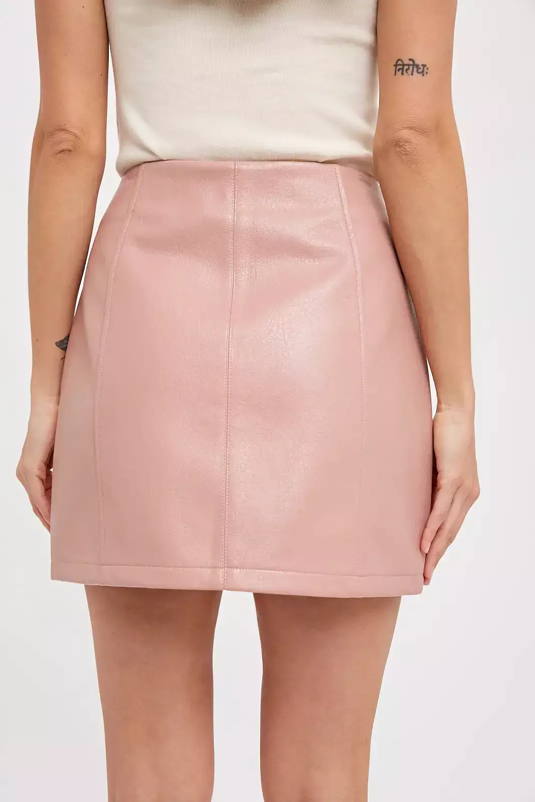 Flirtatious Vegan Leather Mini Skirt