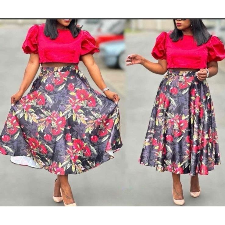 Floral Skirts Top Set