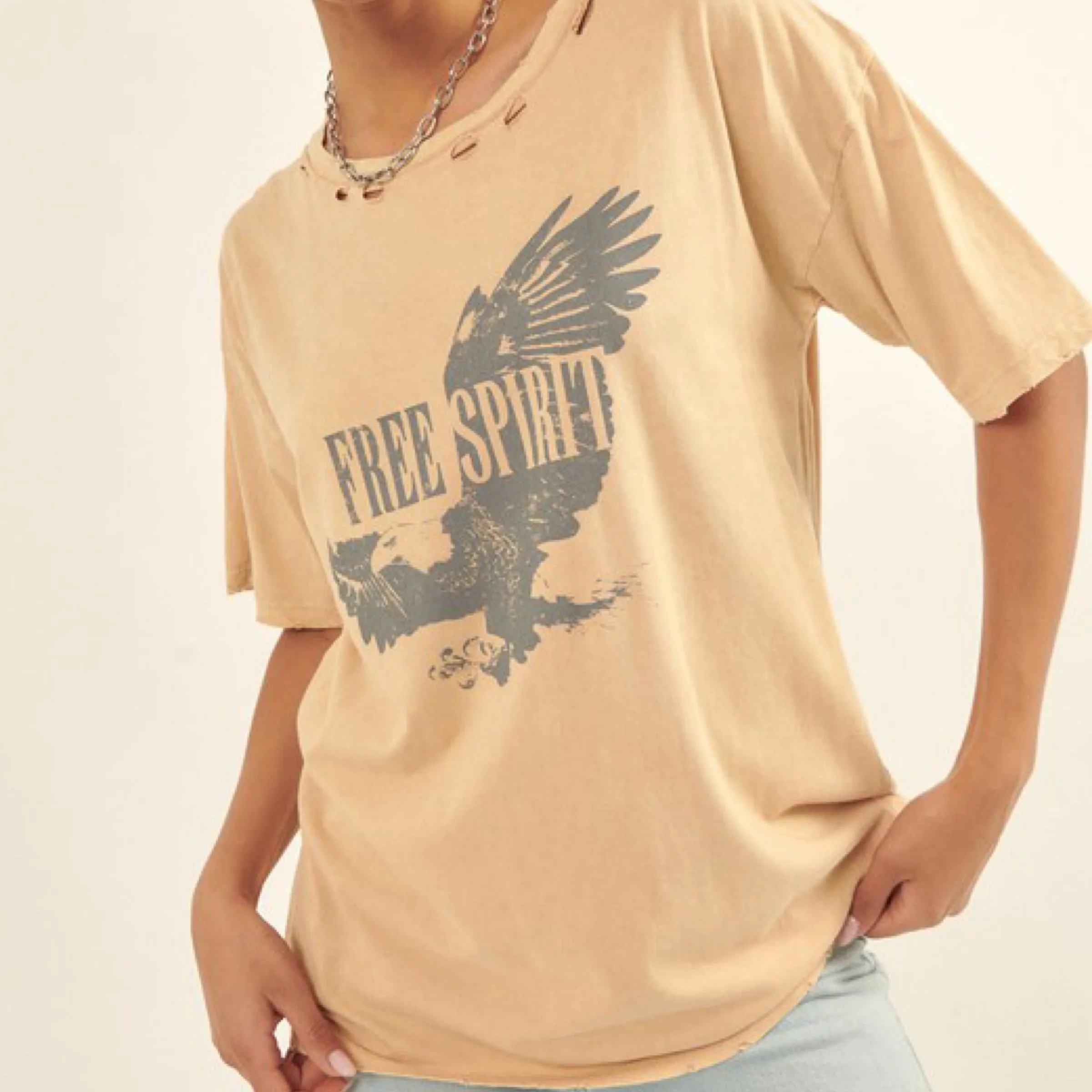 Oversized Graphic Tee - Free Spirit