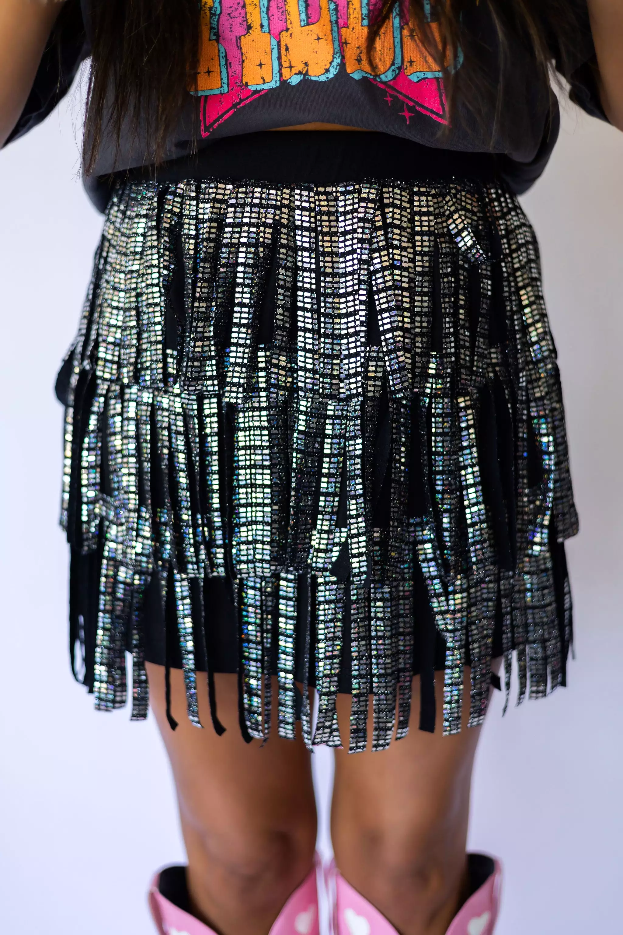 Fringe Mini Skirt