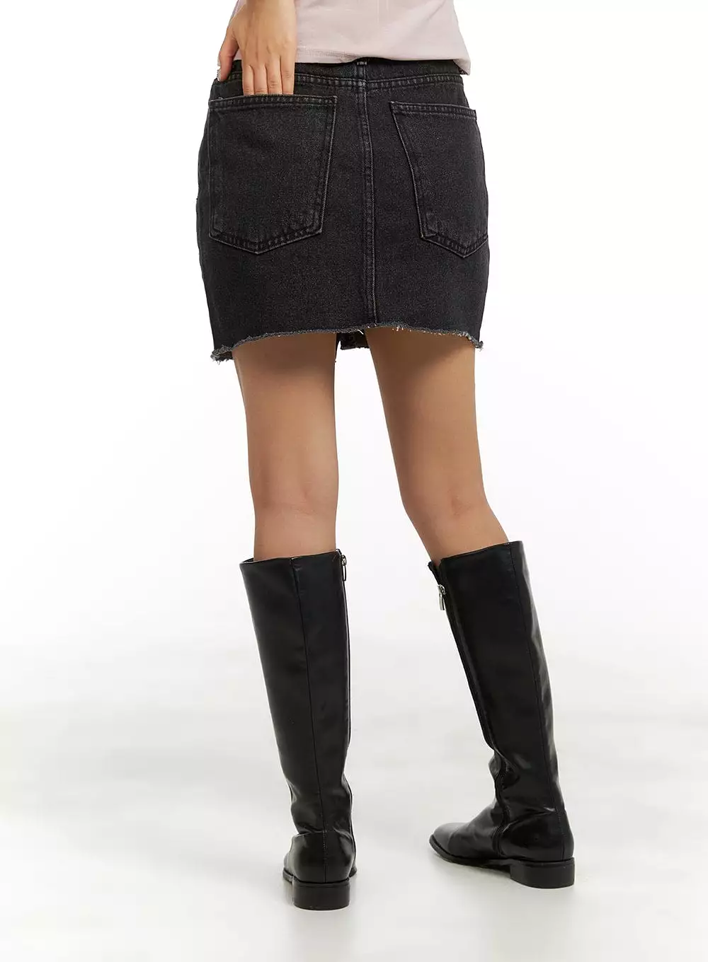 Front Slit Denim Mini Skirt CA415 - Search Results: Shop Now