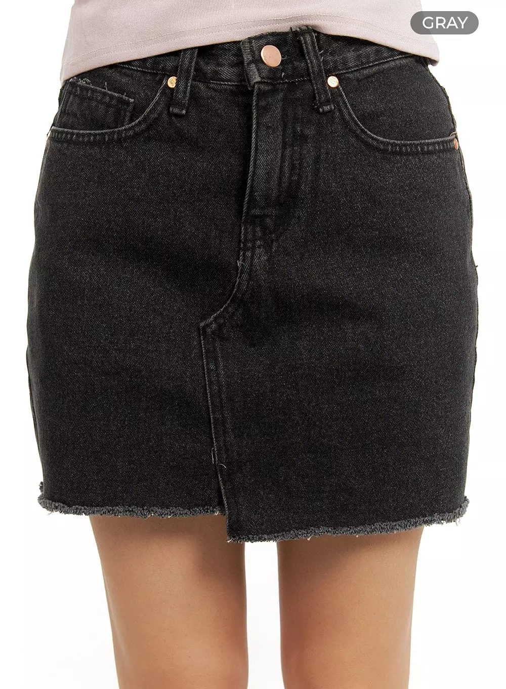 Front Slit Denim Mini Skirt CA415 - Search Results: Shop Now