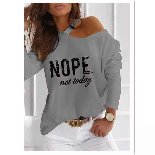 Funny Letter Printed T-shirt - Round Neck Fashion Top