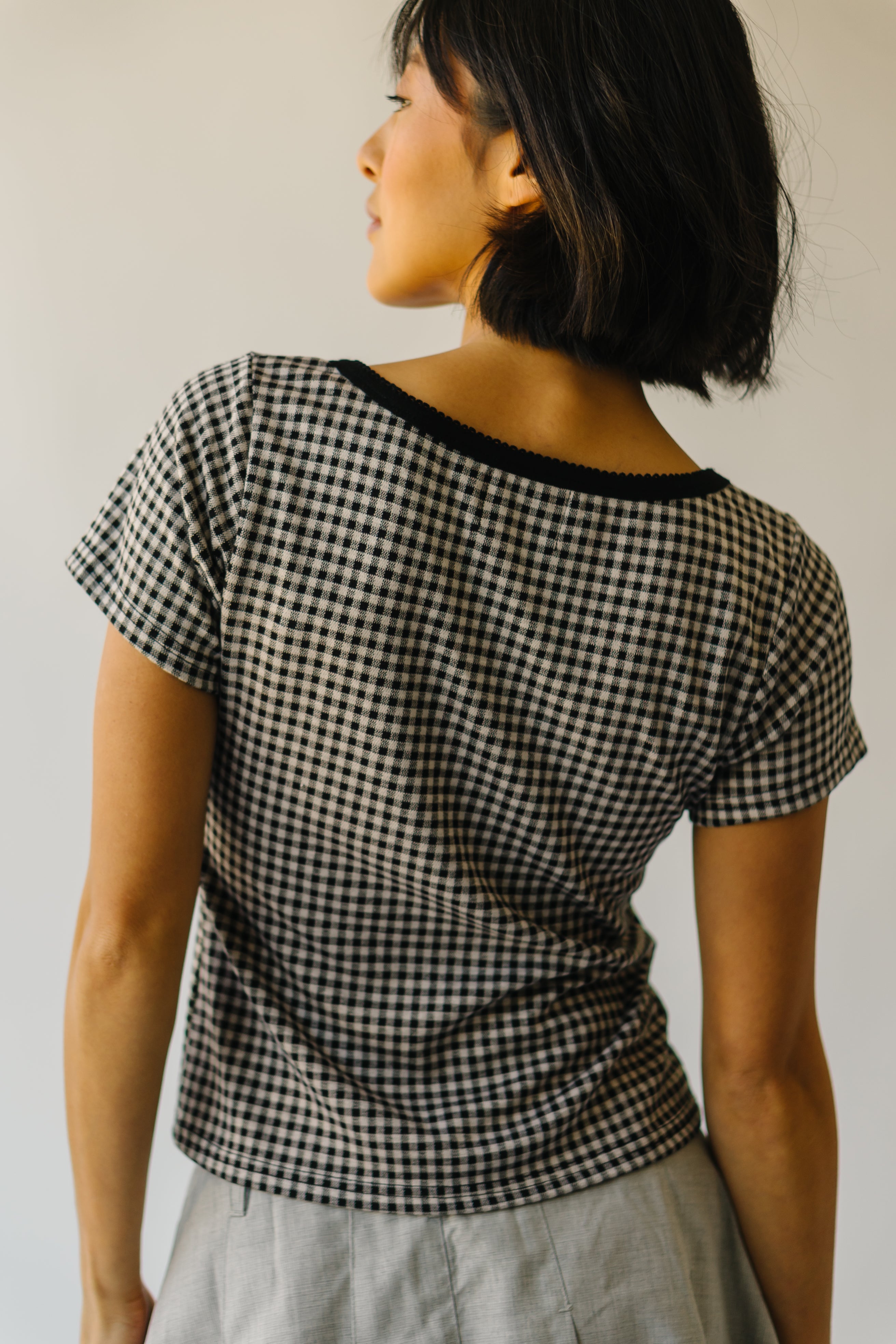 Gallup Gingham Tee Black