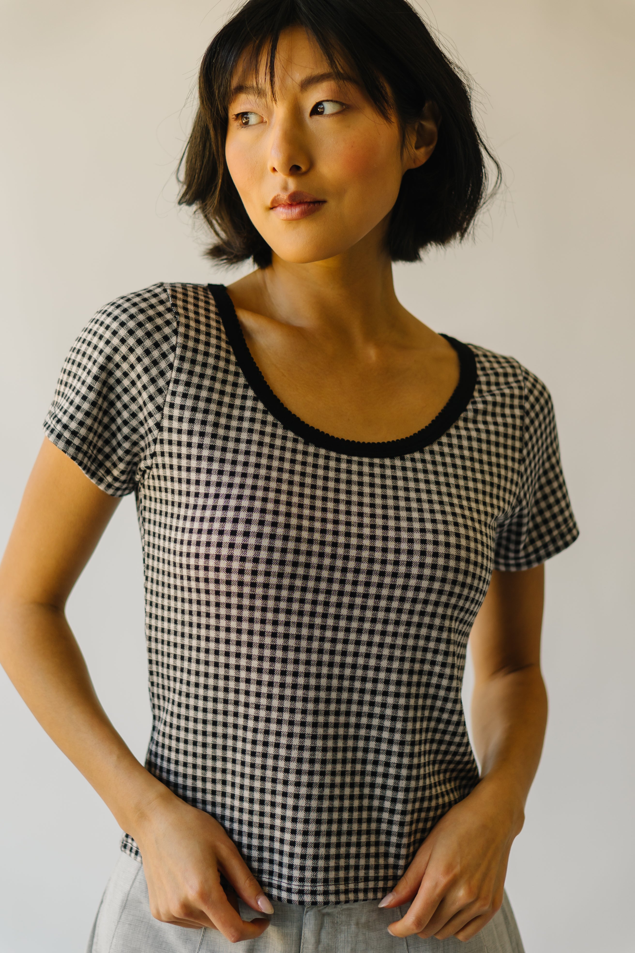 Gallup Gingham Tee Black