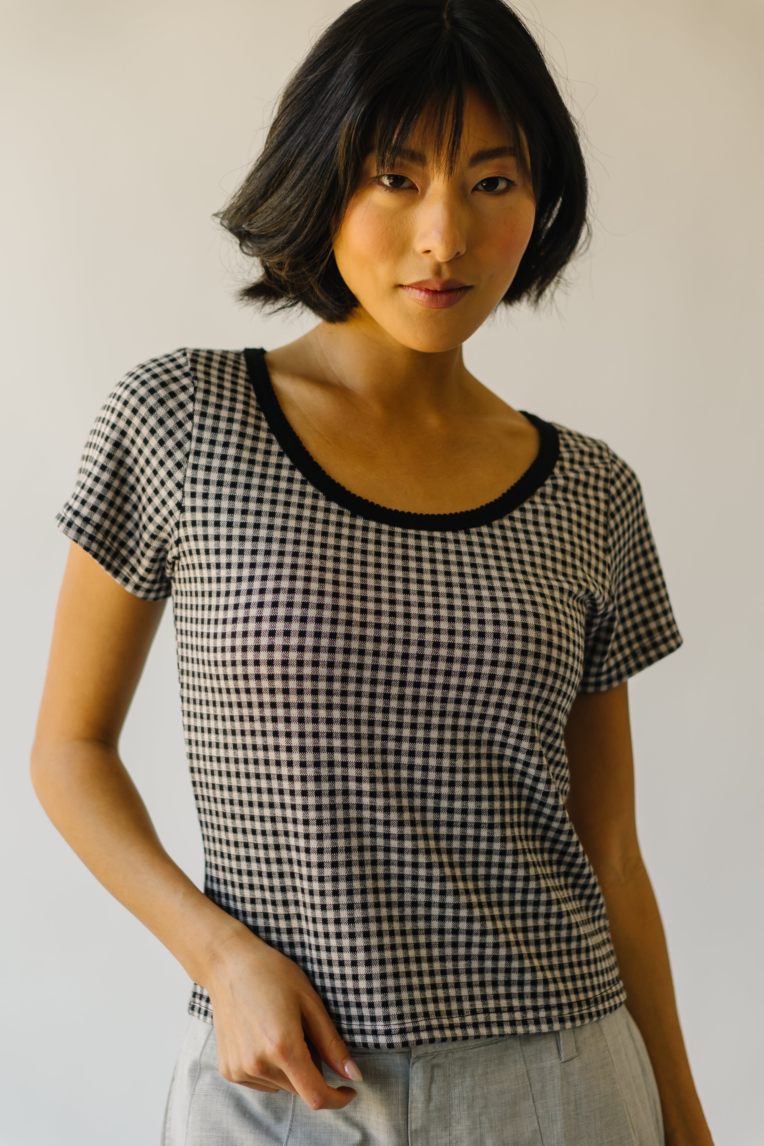 Gallup Gingham Tee Black