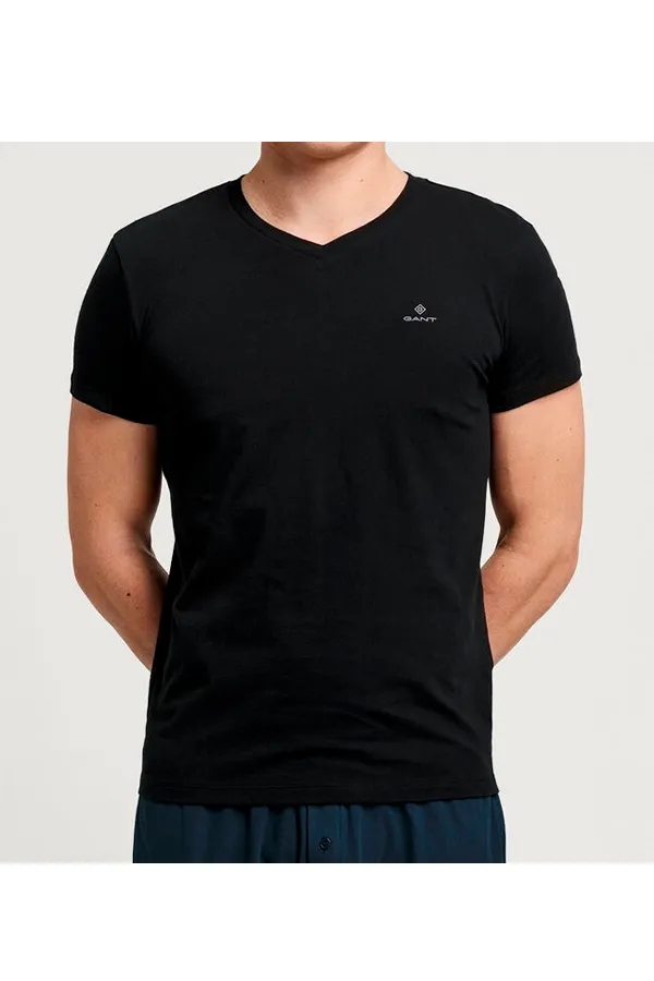 GANT 2-Pack V-Neck Regular Fit Black Tee