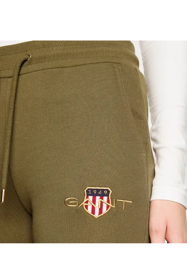 GANT Green Women Gold Shield Sweatpants