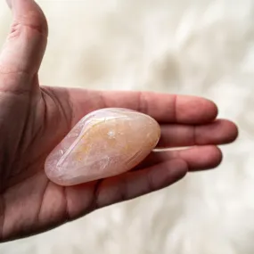 Gentle Pink Rose Quartz Large Palm Stone, B Grade, Brazil