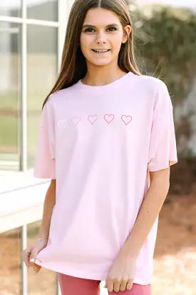 Girls: Blush Pink Oversized Graphic Tee