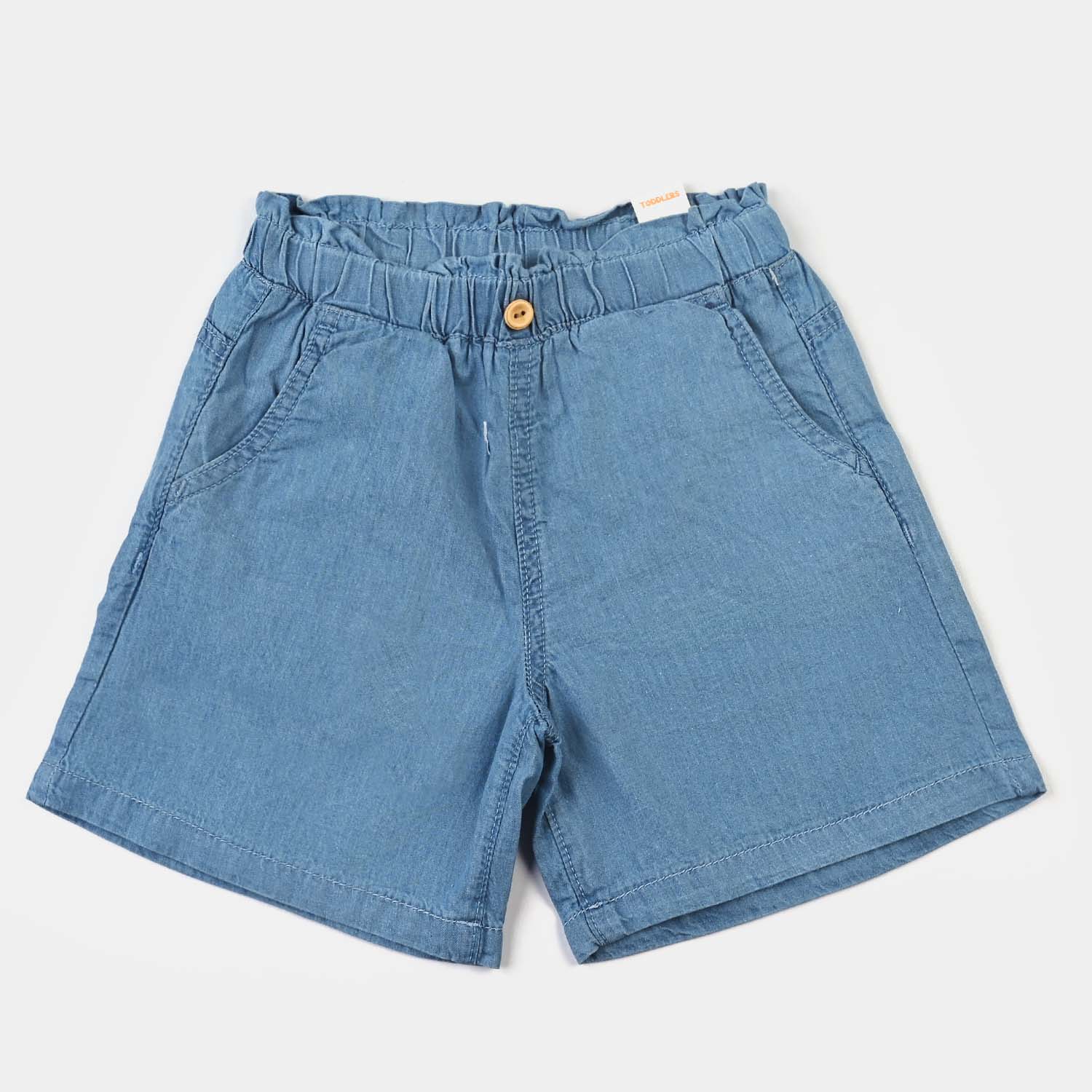 Girls Denim Shorts - Ice Blue