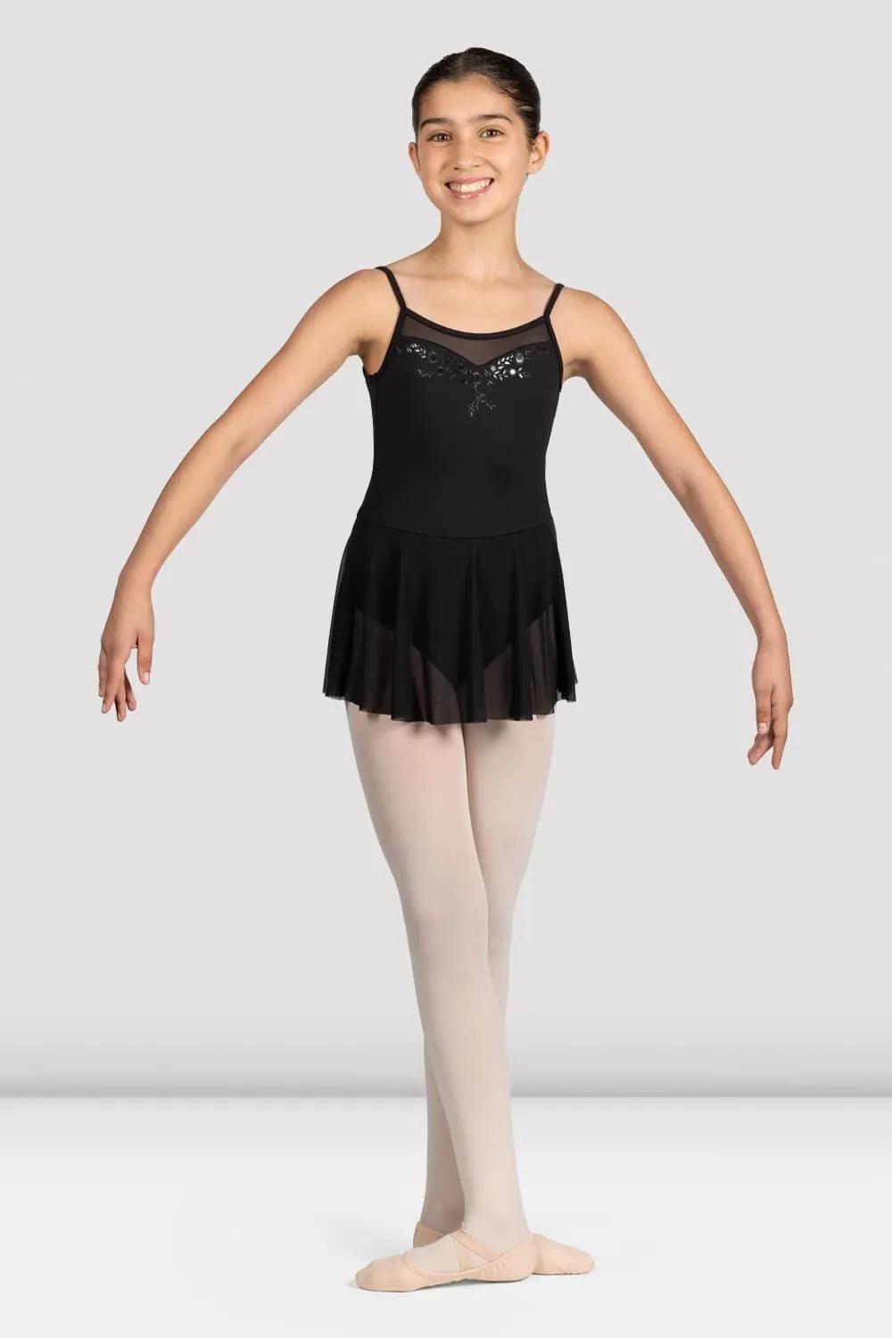 Girls Camisole Skirted Leotard with Mirella Glow Effect