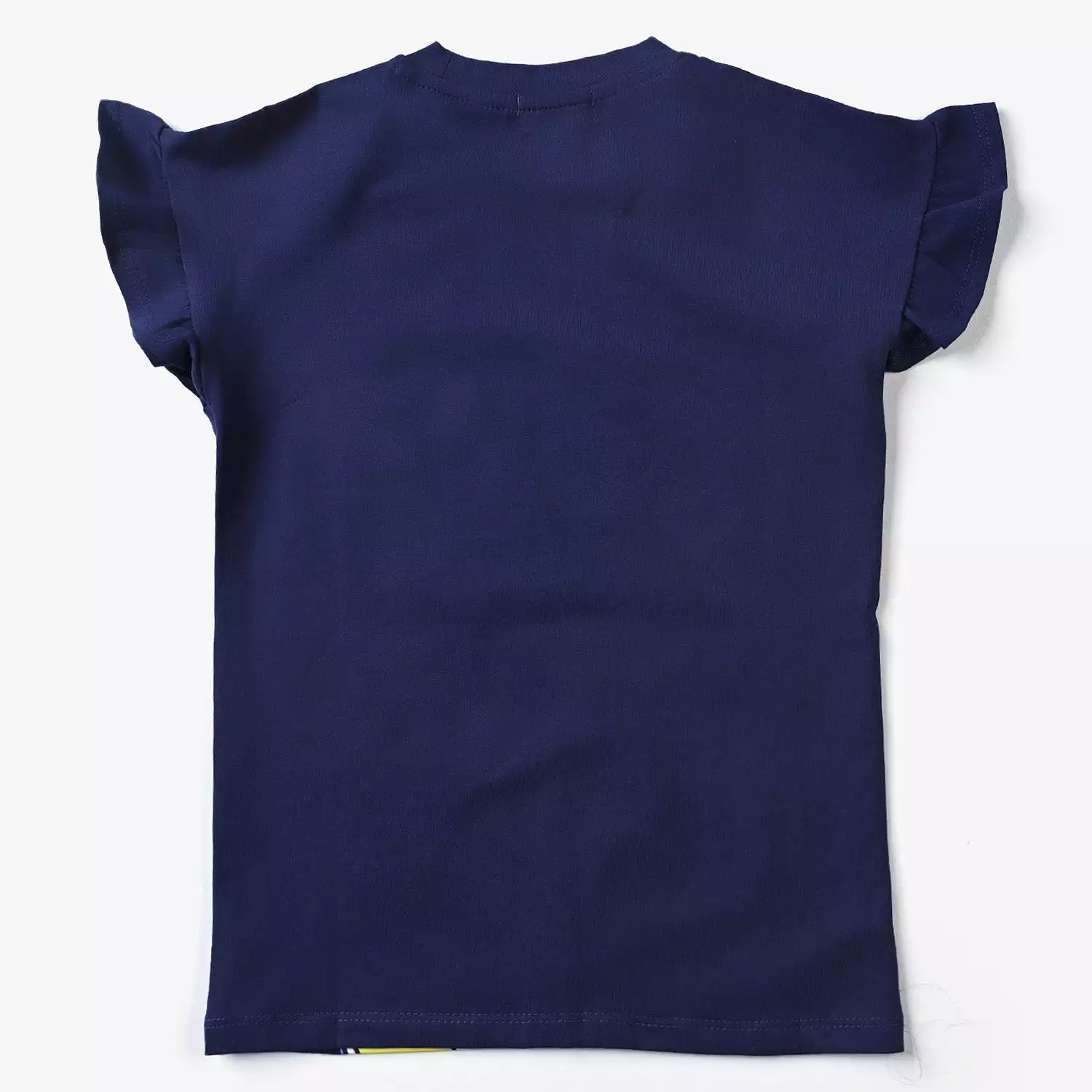 Girls Navy Lycra Jersey T-Shirt with Characters