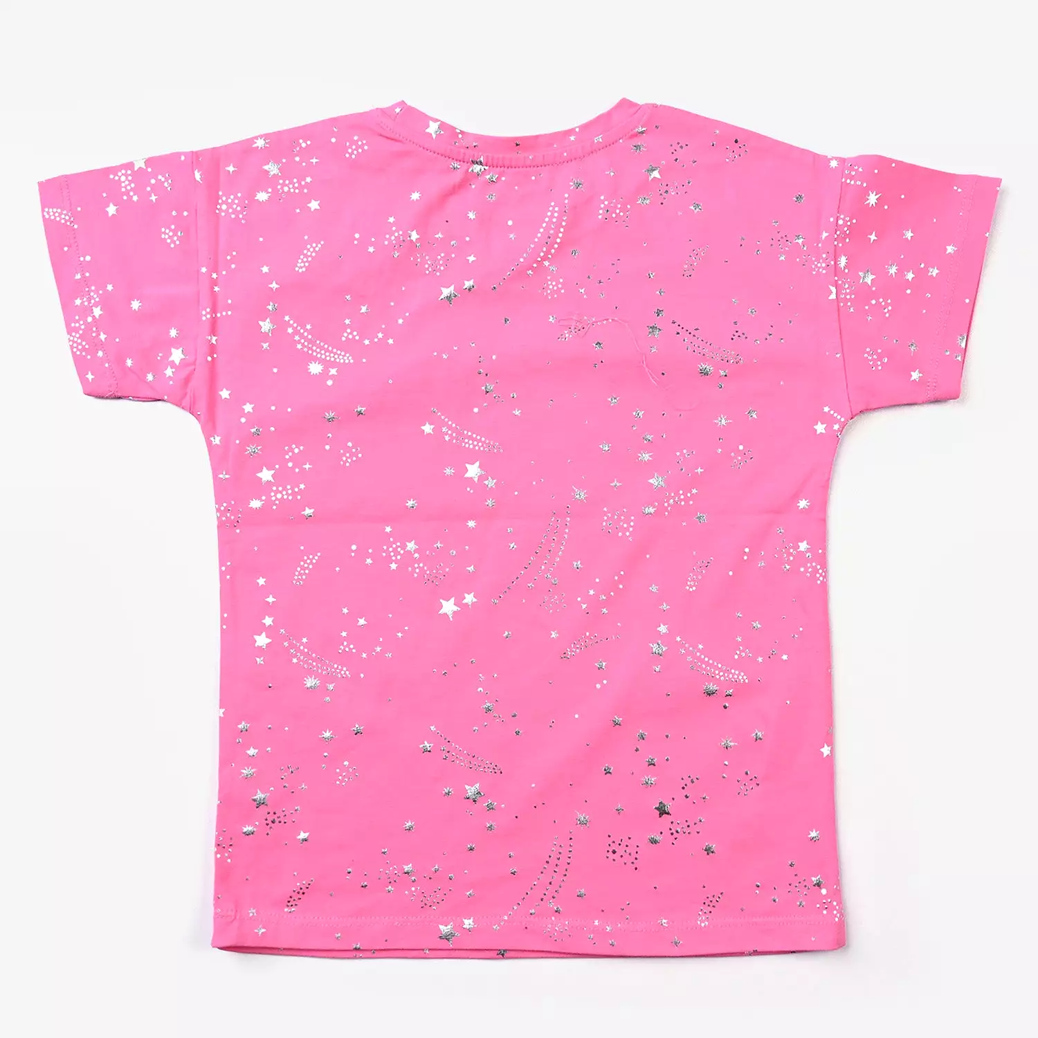 Girls Pink Star Print Cotton Jersey T-Shirt