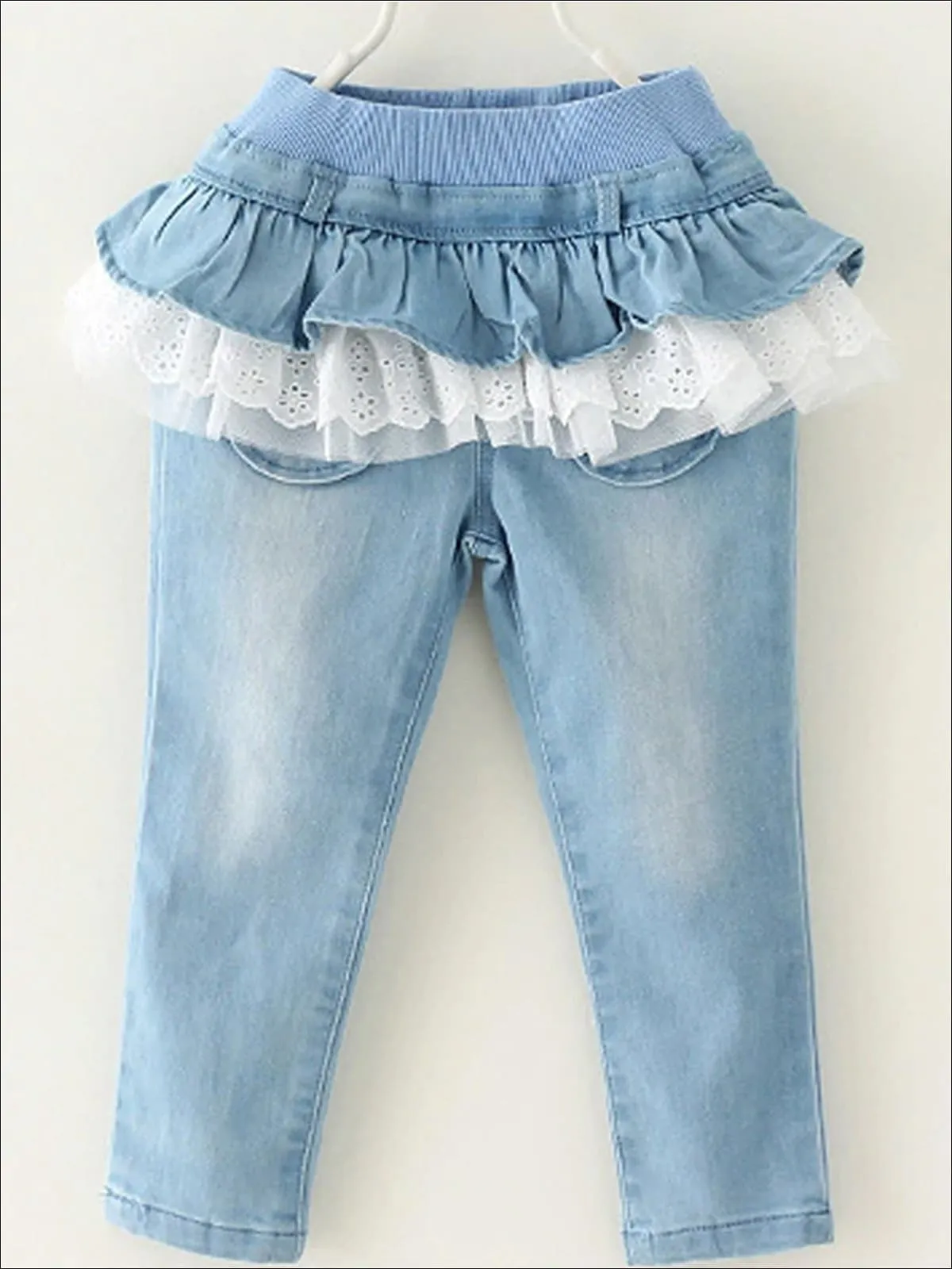 Ruffled Tutu Skirt Jeans for Girls