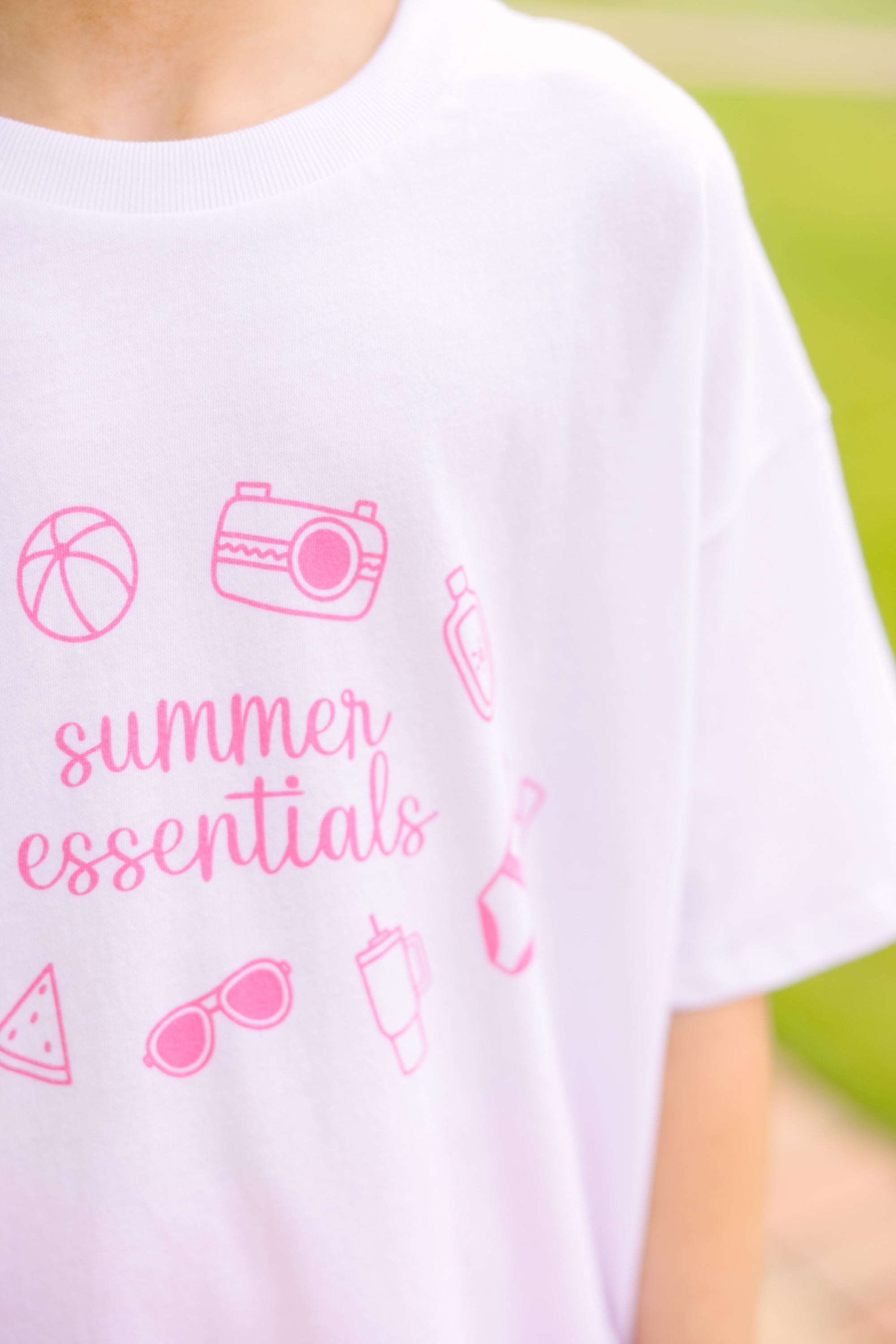 Girls: Summer Must-Have White Oversized Graphic Tee