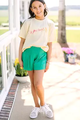 Girls Summer Yellow Oversized Graphic Tee