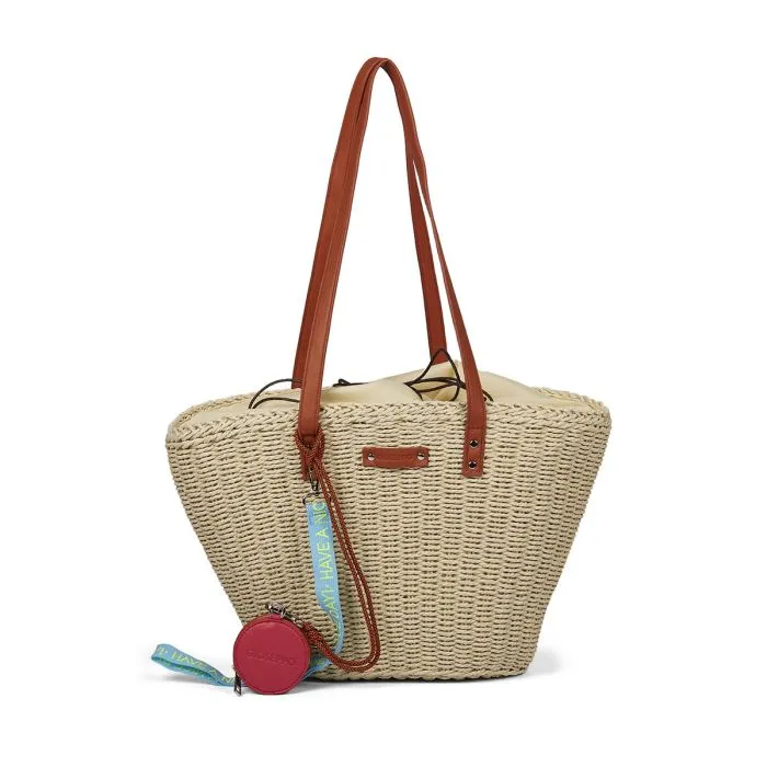 Glenic women's natural raffia straw bag