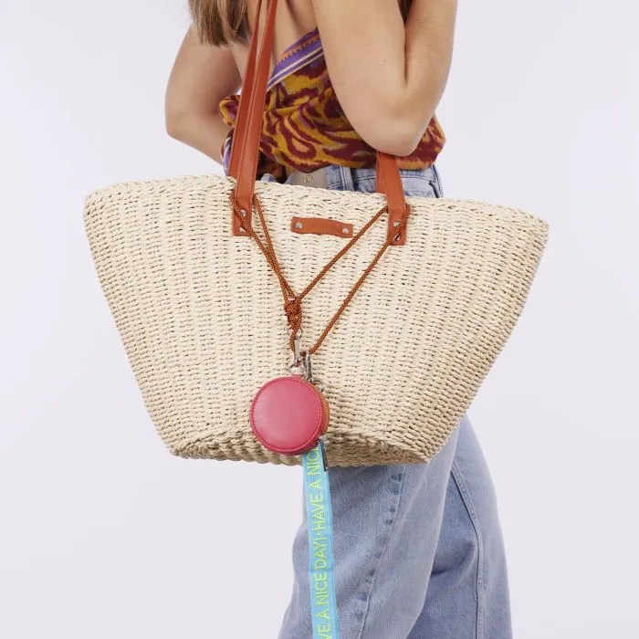 Glenic women's natural raffia straw bag