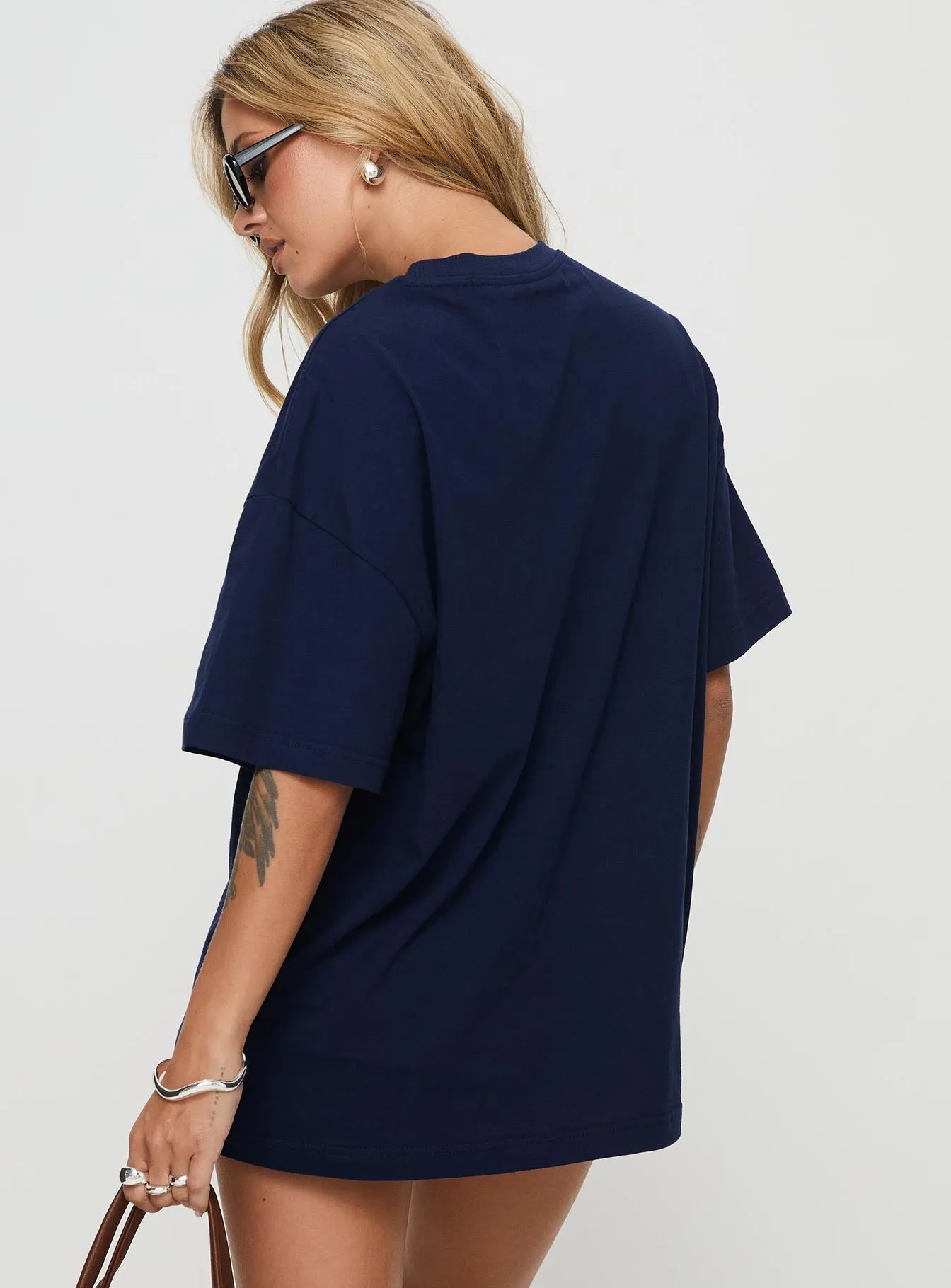 Blue Oversized Tee with France Goal Print