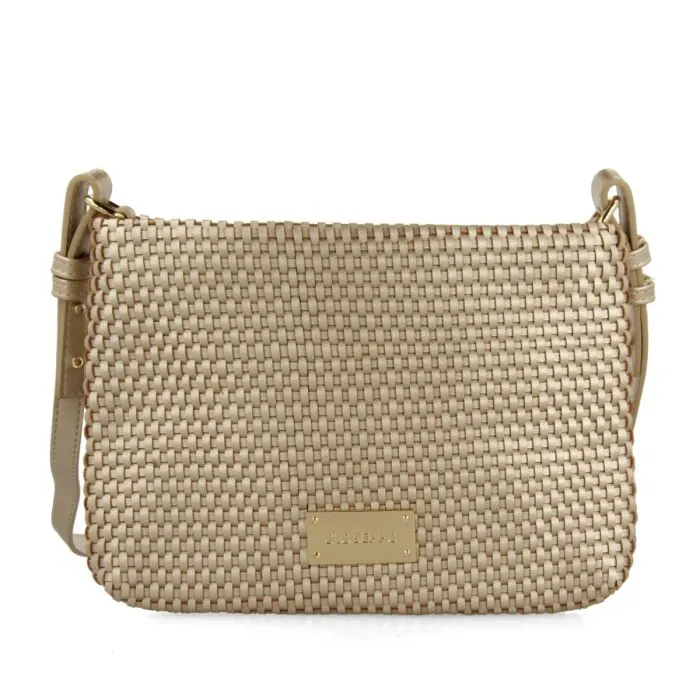 gold crossbody bag, morvah braiding