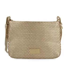 gold crossbody bag, morvah braiding