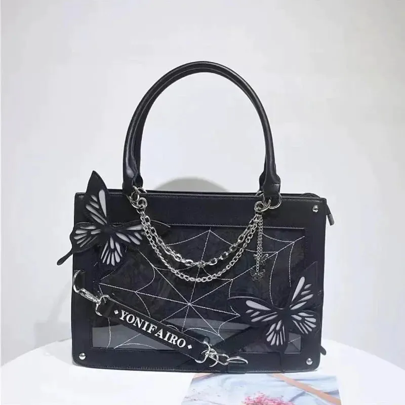 Gothic Butterflies Bag - Elegant Black ON1456